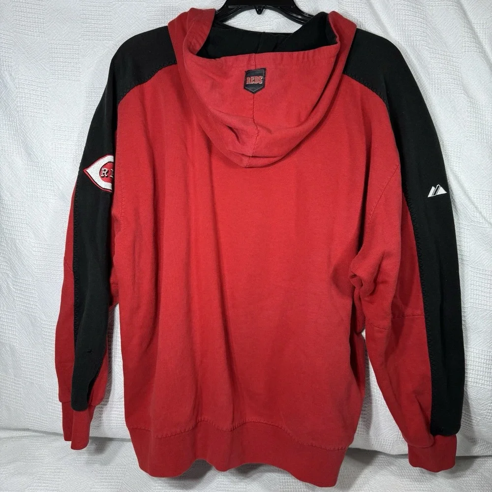 Cincinnati Reds Majestic Mens MLB Primary Logo Pullover Hoodie Red Sweatshirt 1X